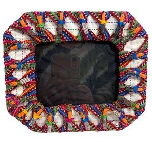 Colorful Worry Dolls Embellished Handwoven Multicolor Picture Frame